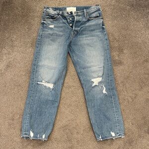 Mother denim. The Tomcat Distressed Blue Denim Jeans - Classic Vintage Wash